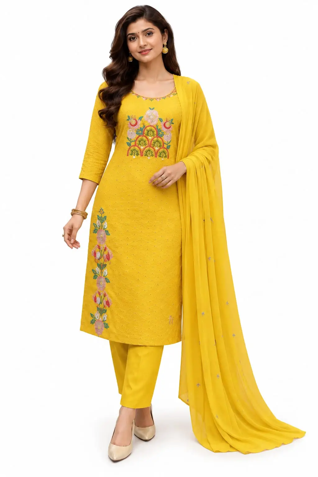Chikankari Kurti Set for Women with Floral Design