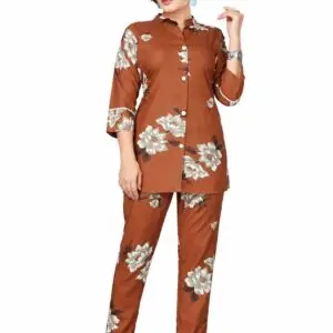 Premium Rayon Cord Set for Women with Abstract Geometric Print