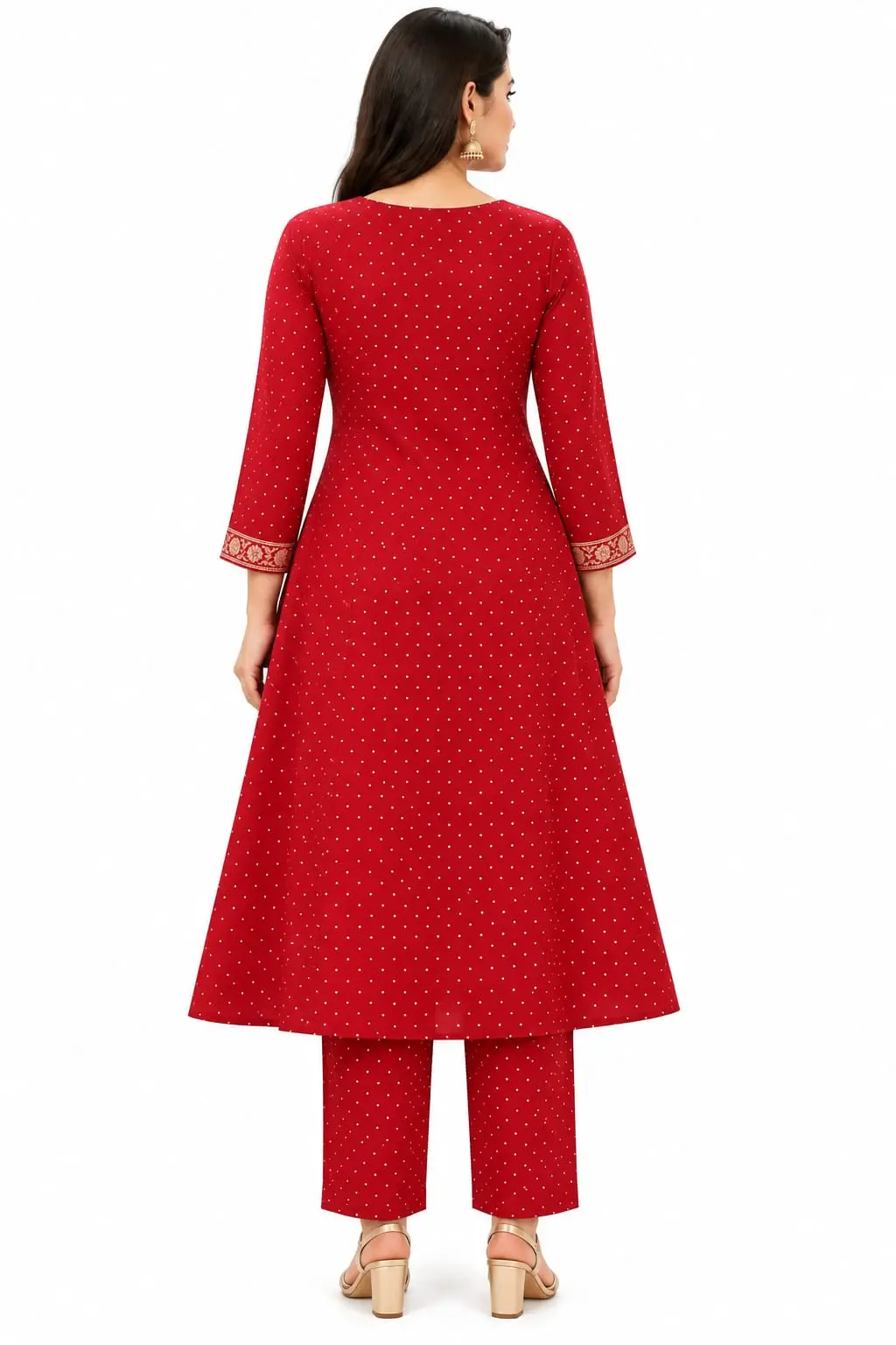 Cotton A Line Kurti Pant Dupatta Set for Women