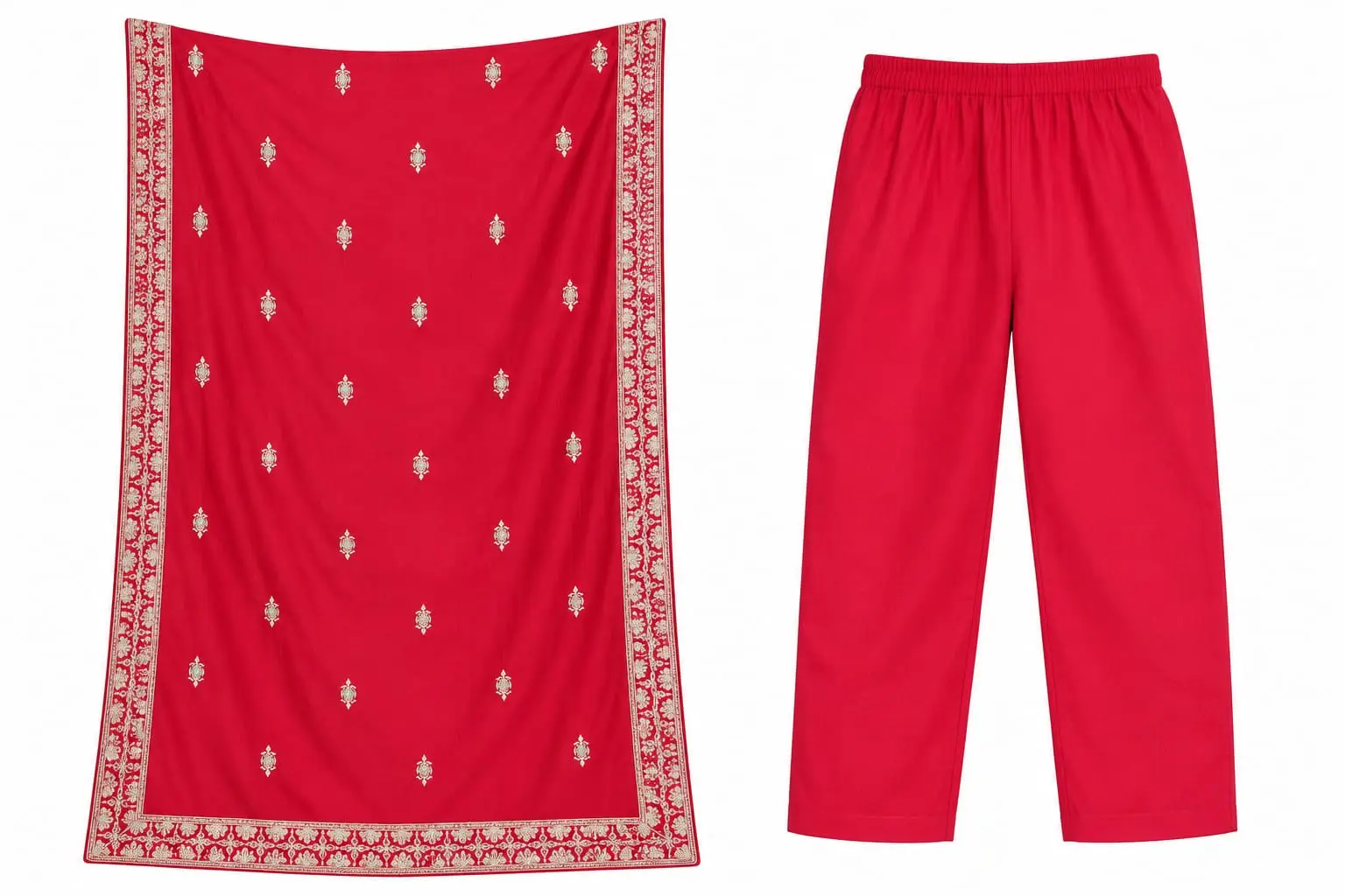 Premium Roman Embroidered Suit Set for Women with Matching Dupatta