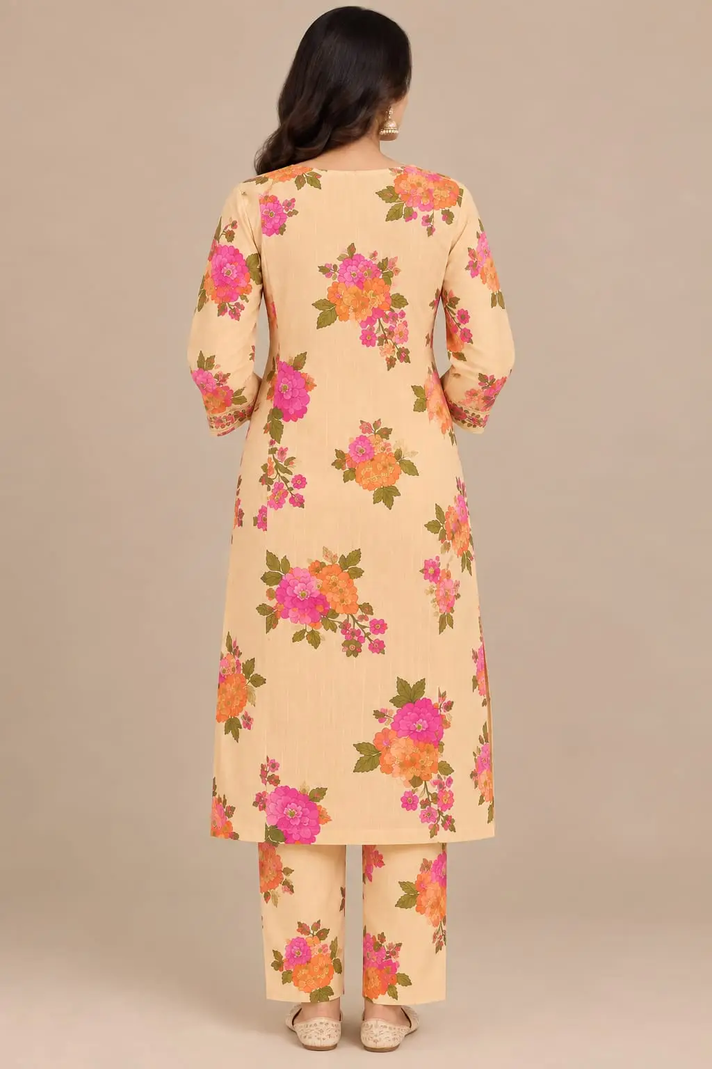 Floral straight suit for women by Urban Riwaz