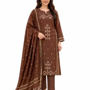 Cotton Geometric Print Suit Set for Women with Diamond Print Kurti and Matching Dupatta