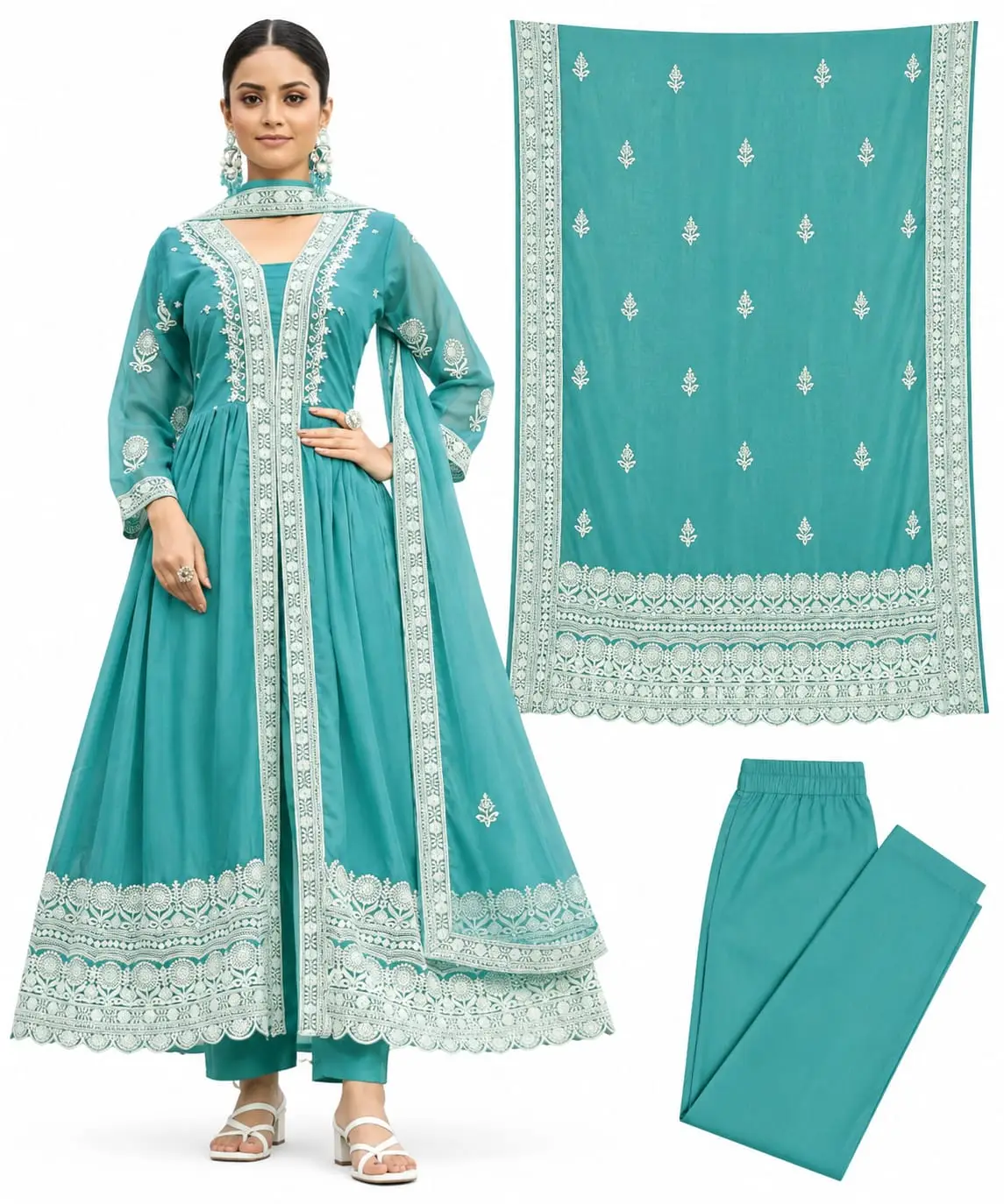 Georgette Anarkali Set for Women | Urban Riwaz - Image 3
