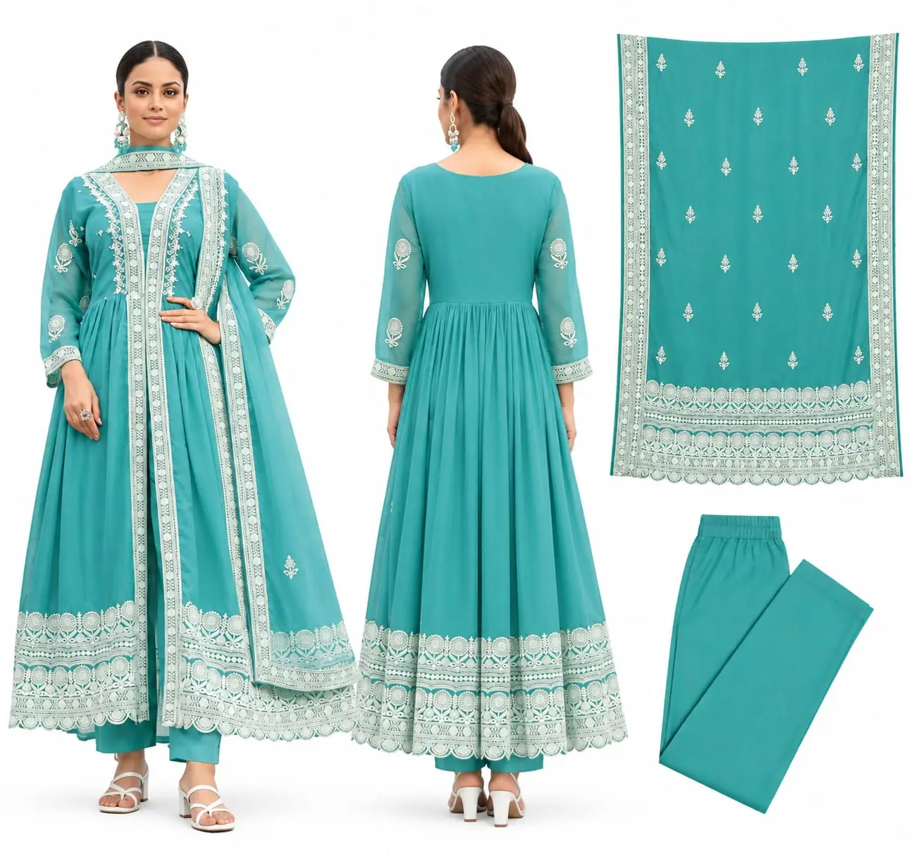 Georgette Anarkali Set for Women | Urban Riwaz - Image 2