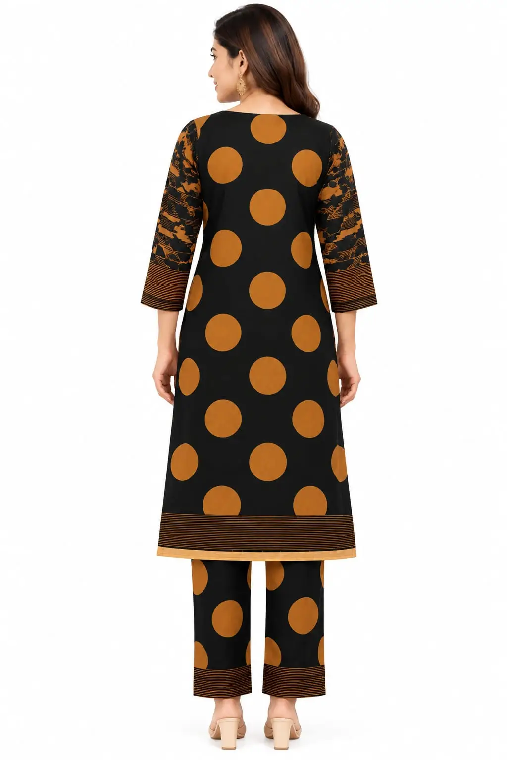 Rayon Printed Suit Set for Women with Abstract Geometric Kurti and Parshi Salwar