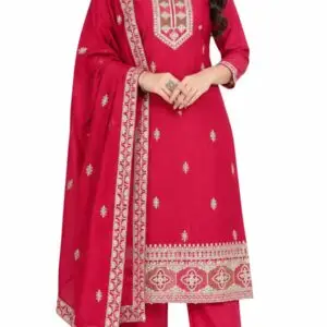 Premium Roman Embroidered Suit Set for Women with Matching Dupatta