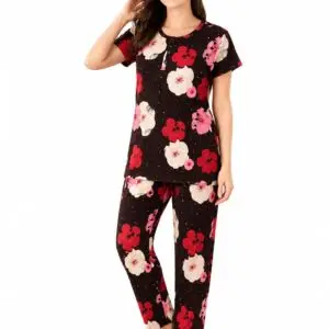 Round neck cotton night suit for women