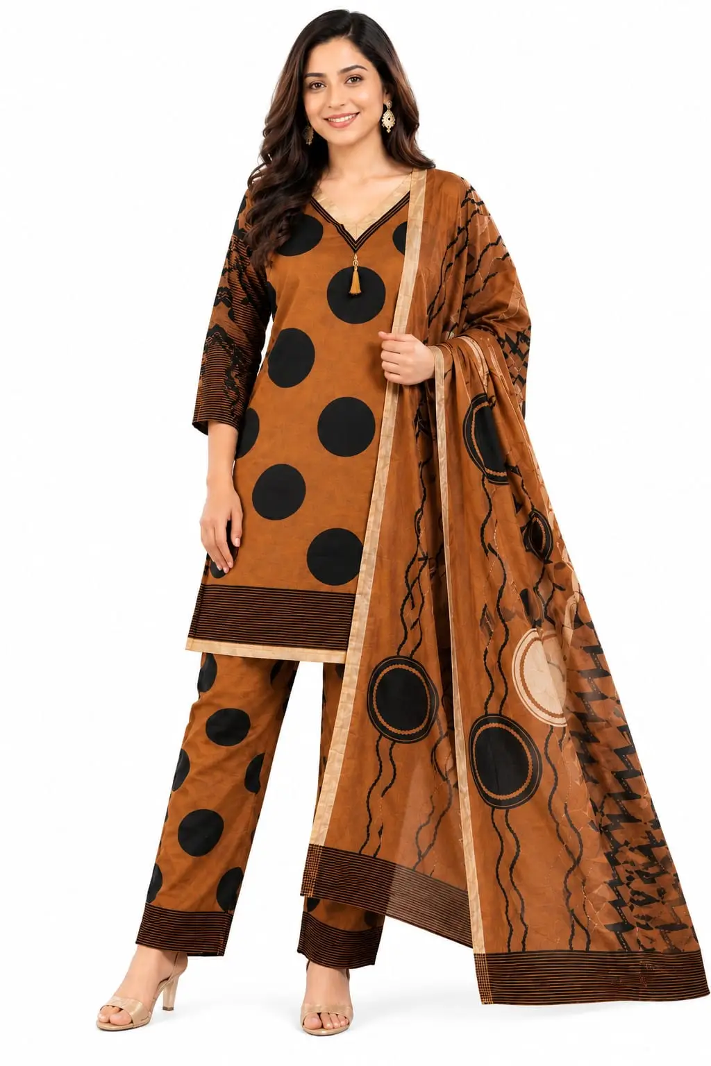 Rayon Printed Suit Set With Stylish Parshi Salwar for Women