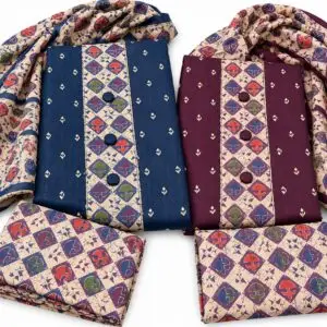 Cotton Bagru print suit with multicolor floral and geometric motifs