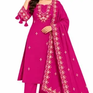 Cotton Kurti Pant Dupatta Set for Women