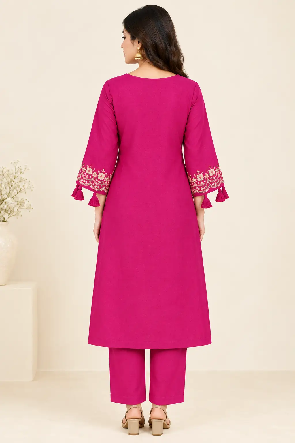 Cotton Kurti Pant Dupatta Set for Women