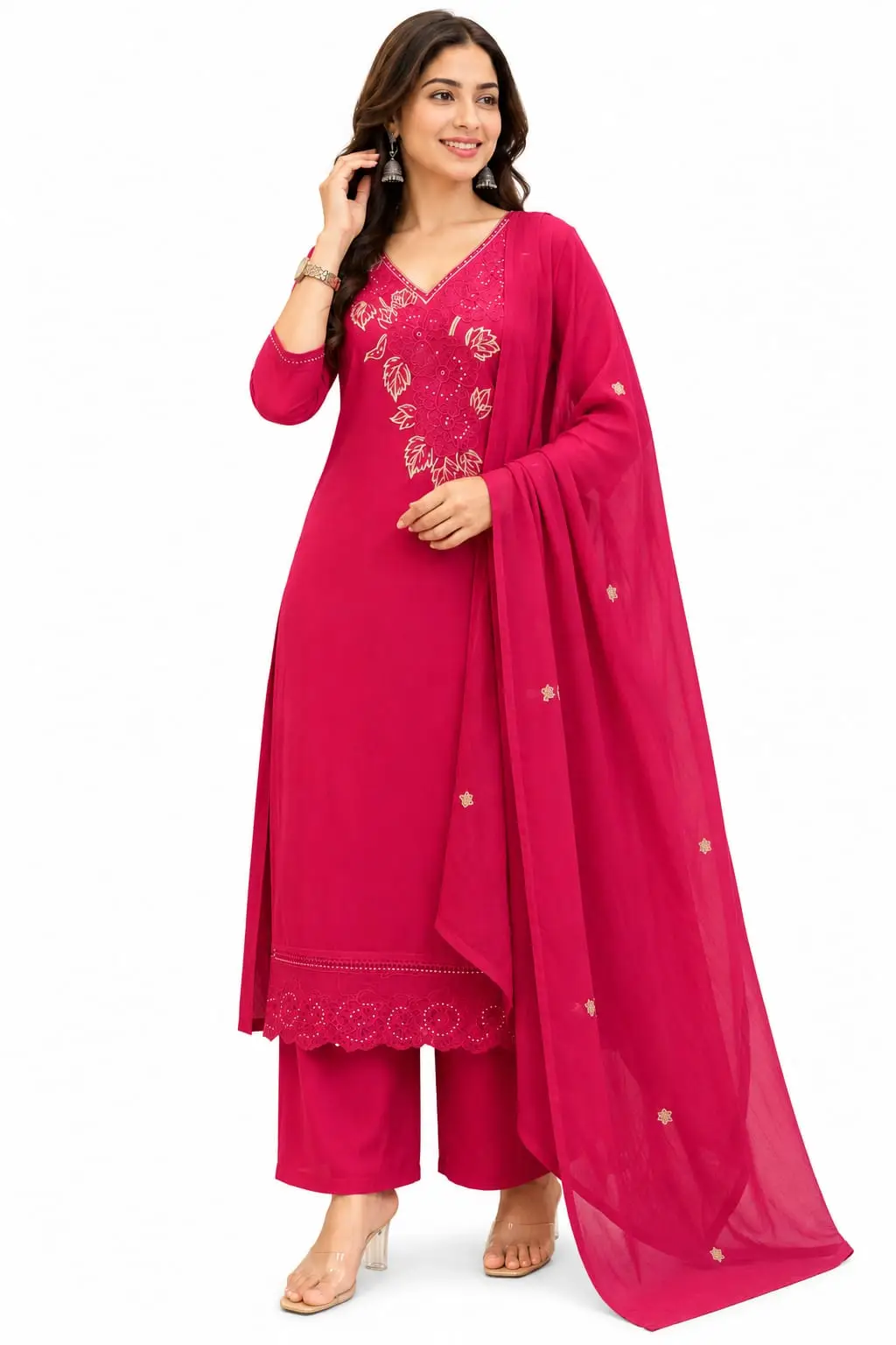 Cotton Kurti Pant Dupatta Set for Women by Urban Riwaz