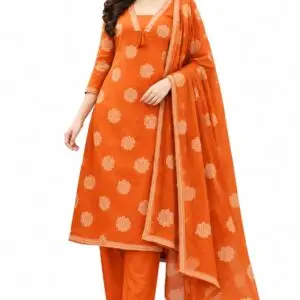 Dust Orange Kurti Set with Pant and Dupatta for Women