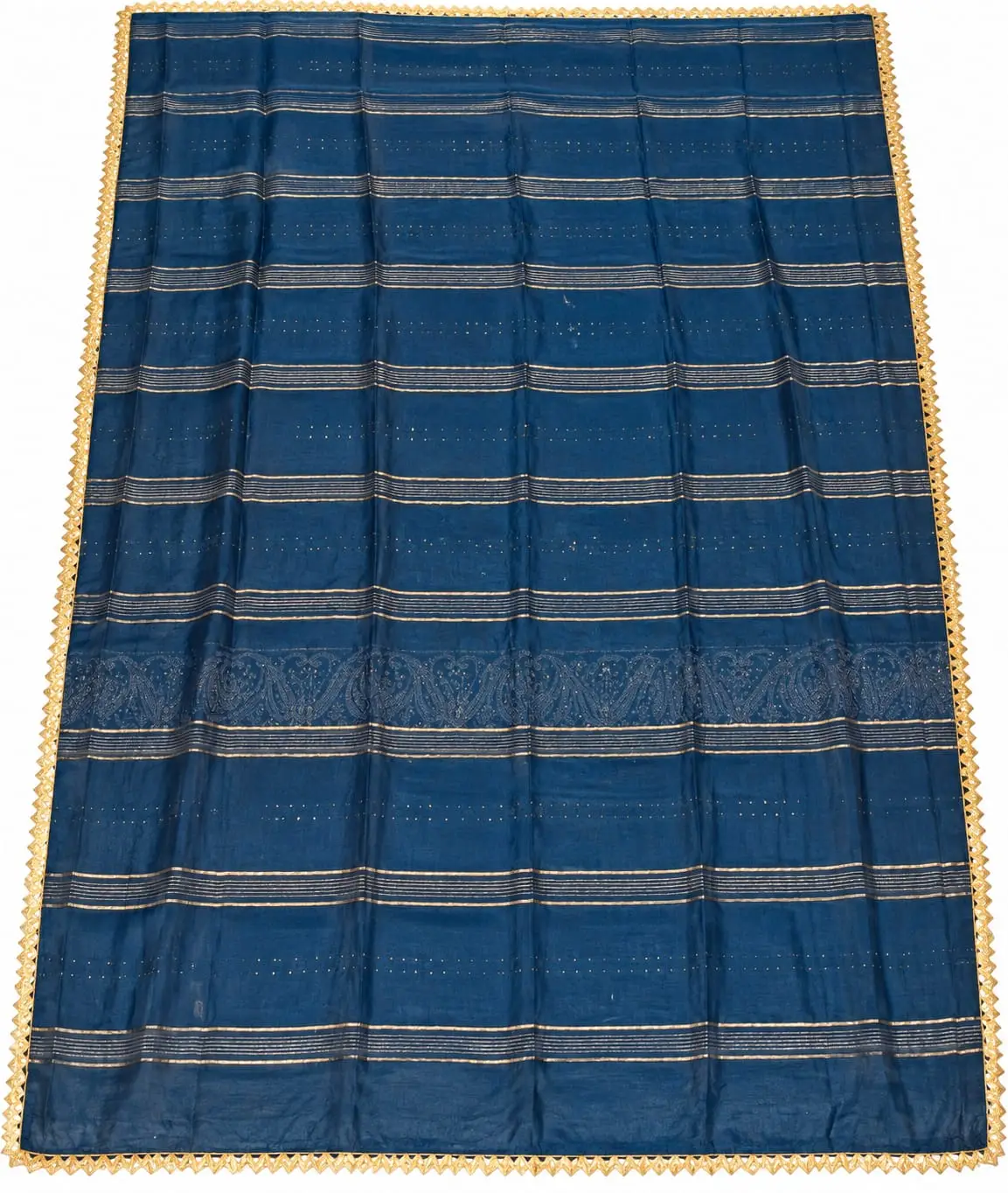 Elegant Roman Silk printed suit with paisley print and Gota Work dupatta