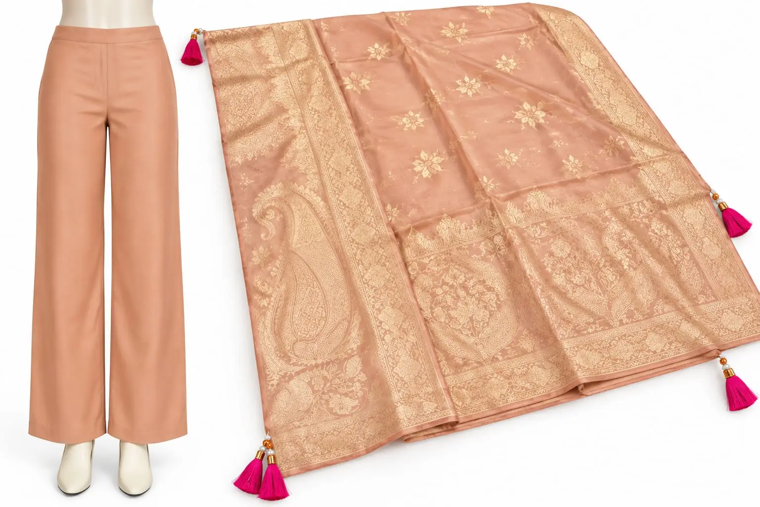 Peach Rose Gold Deep Rani Pink 3-Piece Set