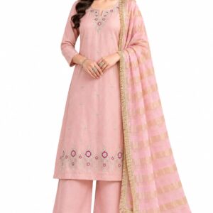 Super soft crush fabric kurti pant dupatta set for women